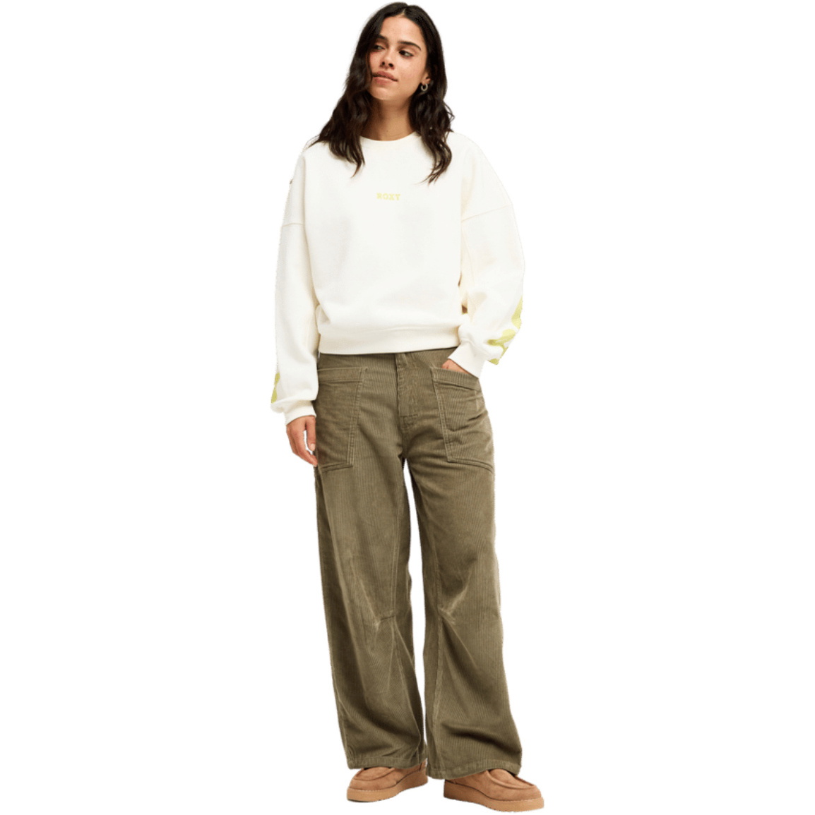 2026 Roxy Womens Frostbeam Sweatshirt ERJFT05139 - Coconut Milk
